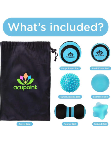 Juego de Pelotas de Masaje Acupoint - 6 Piezas para Alivio Muscular