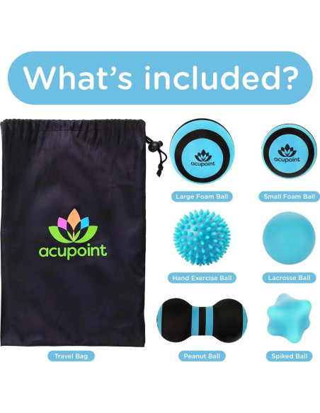 Juego de Pelotas de Masaje Acupoint - 6 Piezas para Alivio Muscular
