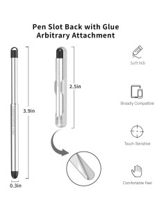 Lápiz Stylus Capacitivo LIULANZ Negro con Ranura para Bolígrafo 2