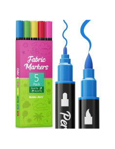 Marcadores de Tela Permanentes Gain-Art - Paquete de 5 Unidades