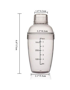 Vaso Mezclador de Cócteles FEOOWV 300cc Plástico Transparente 2