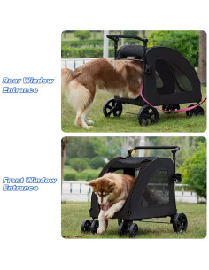 Carrito para Perros Grandes WODEGOU Plegable 68 kg Negro 2