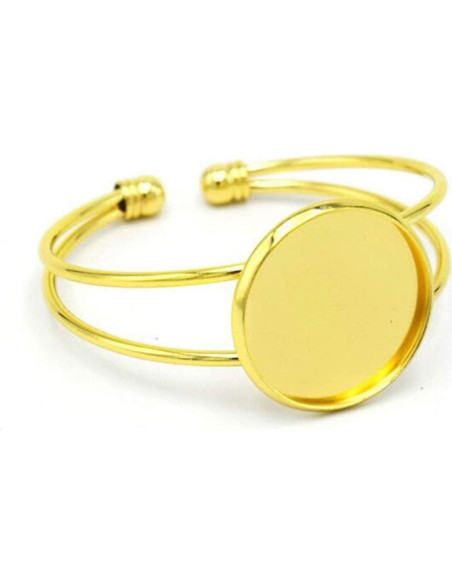 Bandeja de Cabochón Ajustable MIAO JIN 25 mm 6 Pcs Dorado