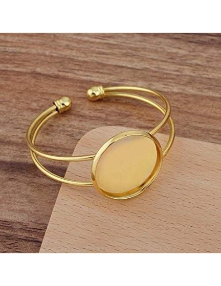 Bandeja de Cabochón Ajustable MIAO JIN 25 mm 6 Pcs Dorado