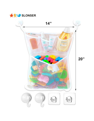 Soporte de Juguetes de Baño Slonser 51x35 cm con Ventosas