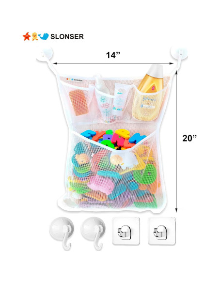 Soporte de Juguetes de Baño Slonser 51x35 cm con Ventosas