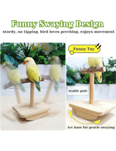 Soporte de Percha para Aves Jevnd de Madera Natural Pequeño 2