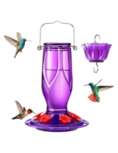 Alimentador de Colibrí de Vidrio Kingsyard 0.47L 6 Puertos Púrpura