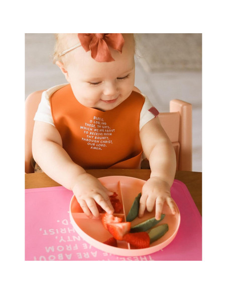 Babero de Silicona Ajustable Sé Un Corazón - Bendición de Comida Babero de Silicona Ajustable Sé Un Corazón - Bendición de Comida