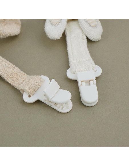 Clip de Chupete COTTONBEBE Unisex Elefante y Oso - 2 Piezas