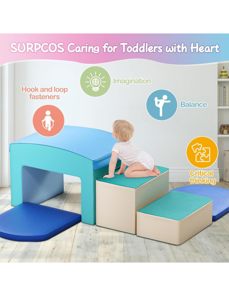 Bloques de Espuma SURPCOS para Escalar 6 Piezas Azules