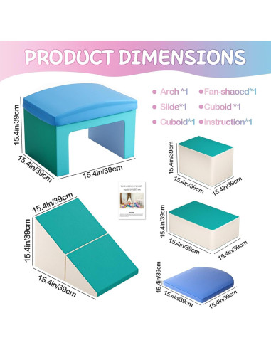 Bloques de Espuma SURPCOS para Escalar 6 Piezas Azules