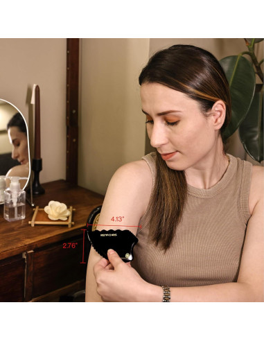 Gua Sha Facial Rena Chris Piedra Jade Natural 10.4x6.9cm