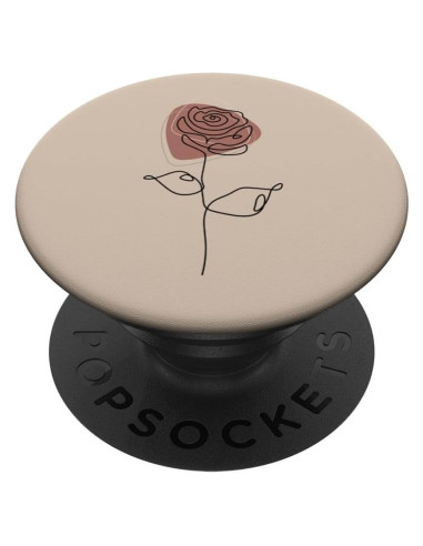 PopSockets Adhesivo PopGrip Floral Minimalista Rosa Marrón