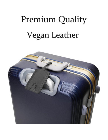 Etiquetas de Equipaje de Cuero PU COOLYOUTH - Negros