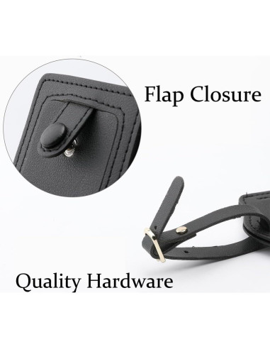 Etiquetas de Equipaje de Cuero PU COOLYOUTH - Negros