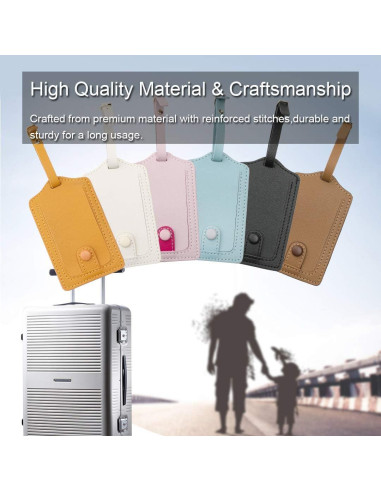 Etiquetas de Equipaje de Cuero PU COOLYOUTH - Negros