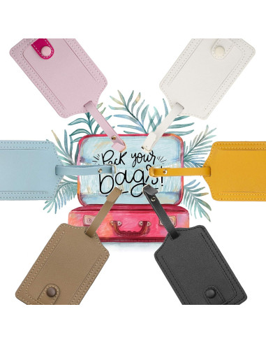 Etiquetas de Equipaje de Cuero PU COOLYOUTH - Negros