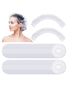 Gorras de Ducha Desechables Retisee 140 Pcs Grandes Transparentes