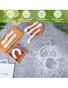 Gorras de Ducha Desechables Retisee 140 Pcs Grandes Transparentes 2