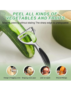 Set de Peladores de Verduras Lhzcx 5-en-1 Acero Inoxidable 2