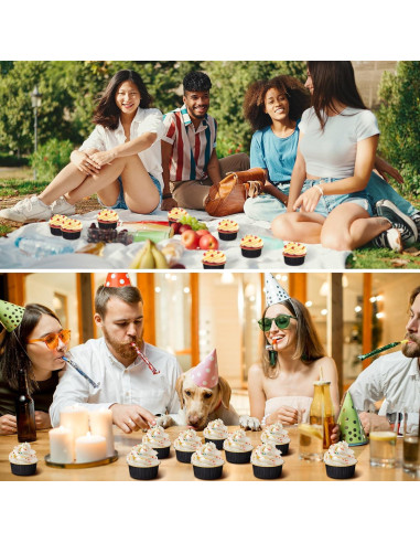 Gejoy 400 Tazas de Hornear de Aluminio 125 ml con Tapas