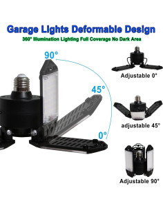 Luz de Garaje LED 80W MeiqiLS 8000 Lúmenes 6500K Ajustable 2