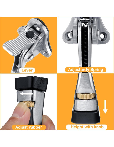 Tope de Puerta Kenning 6 Pcs Ajustable Metal 20 cm Plata