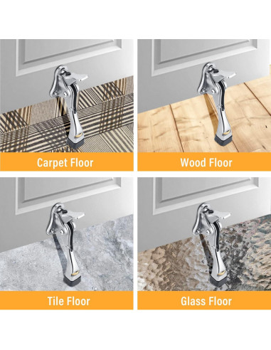 Tope de Puerta Kenning 6 Pcs Ajustable Metal 20 cm Plata