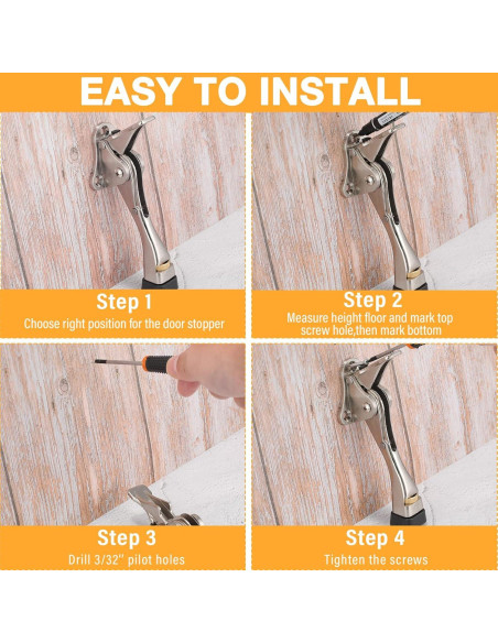 Tope de Puerta Kenning 6 Pcs Ajustable Metal 20 cm Plata