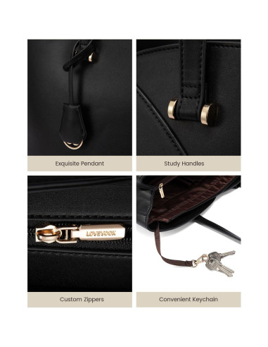 Bolsa Tote LOVEVOOK para Laptop 15.6" Negra Mujer