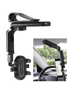Soporte para Teléfono de Coche Hbxdeco Visera Ajustable 360
