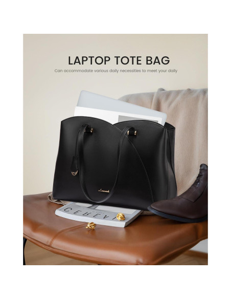 Bolsa Tote LOVEVOOK para Laptop 15.6" Negra Mujer