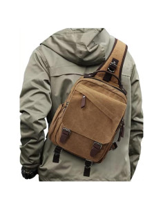 Bolsa Mensajera Lona A-Khaki 33x29cm Multifuncional