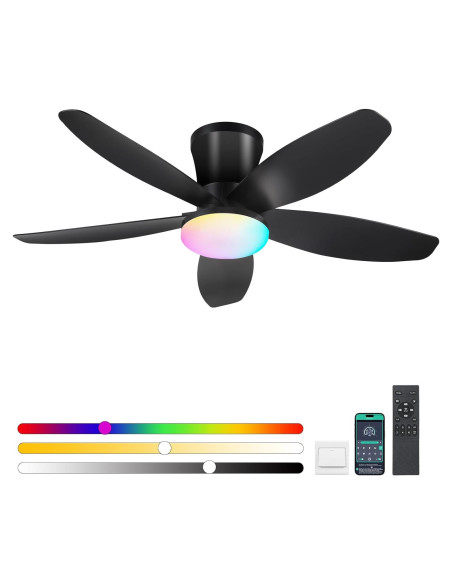 Ventilador de Techo Surtime 36" RGB con Control Remoto y Luz Ventilador de Techo Surtime 36" RGB con Control Remoto y Luz