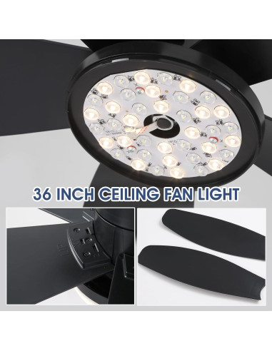 Ventilador de Techo Surtime 36" RGB con Control Remoto y Luz