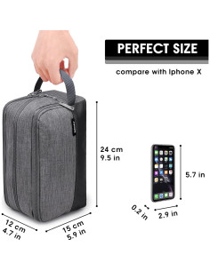 Neceser colgante WANDF gris mezclilla resistente al agua 2