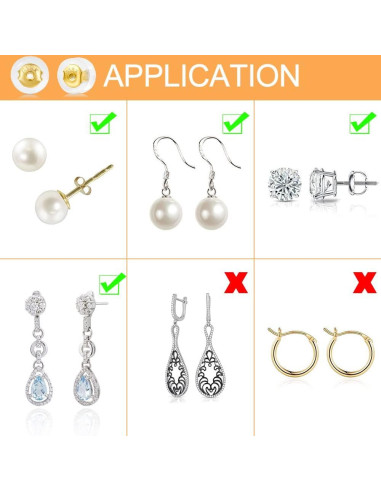 Resortes de Aretes de Oro 18K Gleihow - 16 Piezas Hipoalergénicos