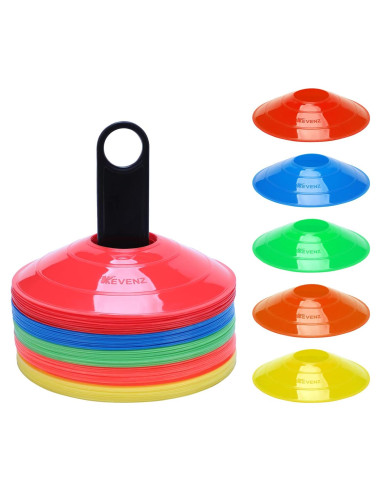 Conos de Entrenamiento de Fútbol KEVENZ 50 Piezas Multicolor