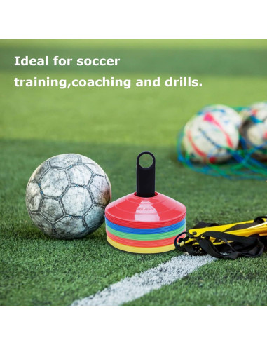 Conos de Entrenamiento de Fútbol KEVENZ 50 Piezas Multicolor