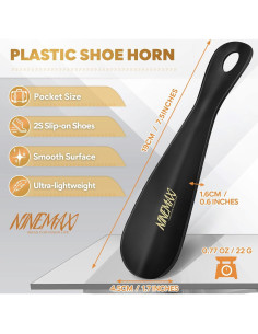 Cuerno de Zapato NINEMAX de Plástico 19cm Portátil para Hombres 2