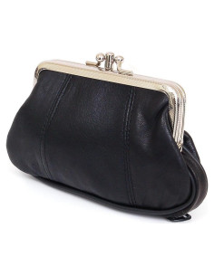 Cartera Mini de Cuero SBR Designs Negra con Cierres