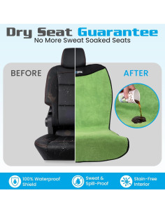 Funda de Asiento de Coche Impermeable Happeseat Verde - Ajuste Universal 2
