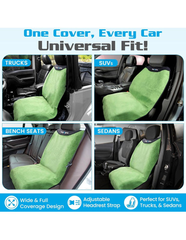 Funda de Asiento de Coche Impermeable Happeseat Verde - Ajuste Universal
