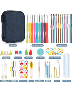 Set de Ganchillos Ergonomicos Katech 85 Piezas con Estuche 2