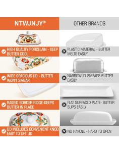 Plato para Mantequilla con Tapa NTWJNJY Cerámica Clásica 2