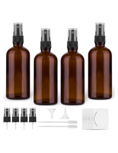 Set de 4 Botellas de Spray de Vidrio Ámbar 120 ml - Hmaimas