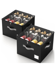 Organizador de Zapatos Criusia Negro 2 Paquetes Plegable 12-16 Pares