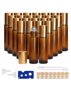 Botellas de Aceite Esencial 10ml AGZHTYJQ Ámbar - 24 Piezas