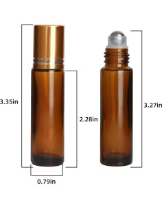 Botellas de Aceite Esencial 10ml AGZHTYJQ Ámbar - 24 Piezas 2